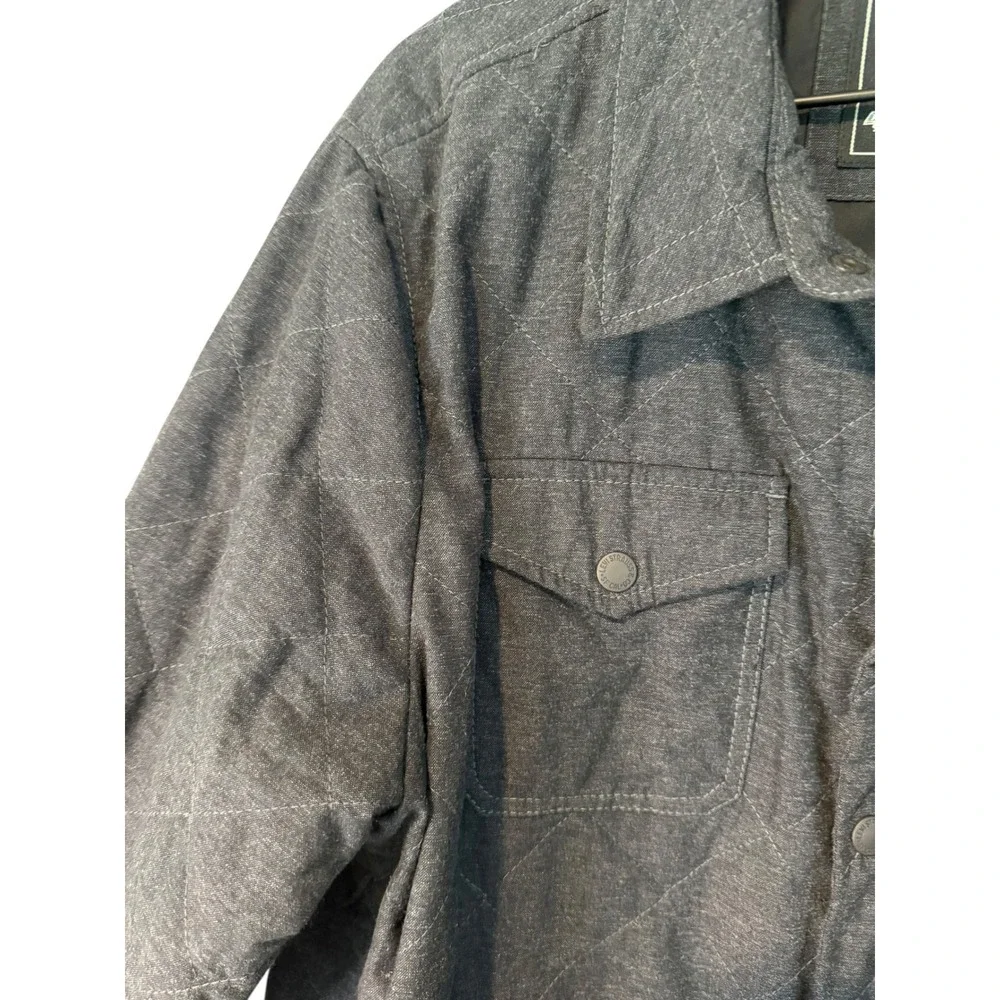 Levi's Quilted Shirt Jacket Gray Snap & Zip Front Shacket‎ Large Fall Casual